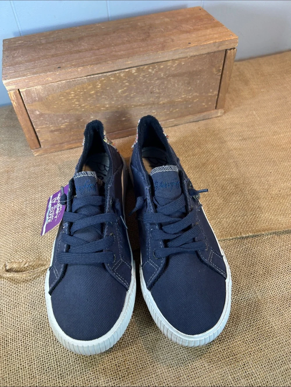 NWT Blowfish Navy Canvas Sneakers with White Soles